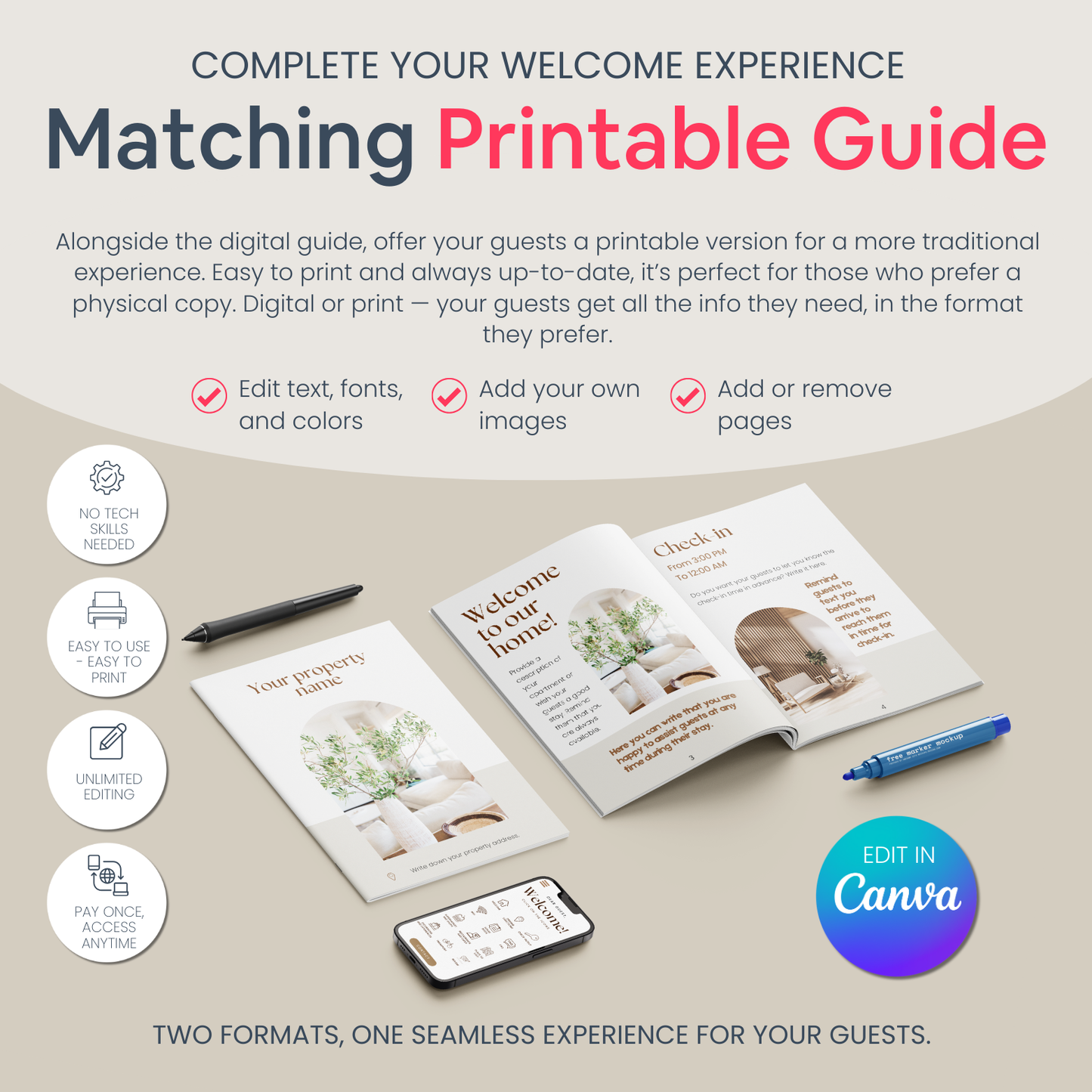 Airbnb Welcome Book Bundle Beige - Digital Teo Shop
