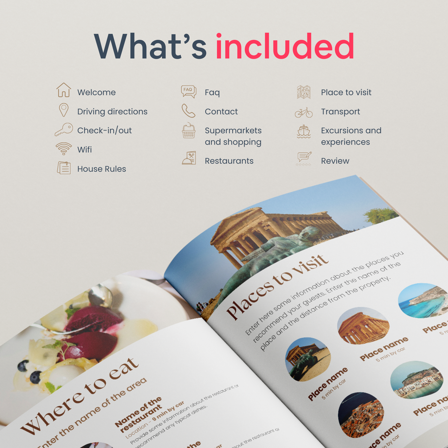 Airbnb Welcome Book Bundle Beige - Digital Teo Shop