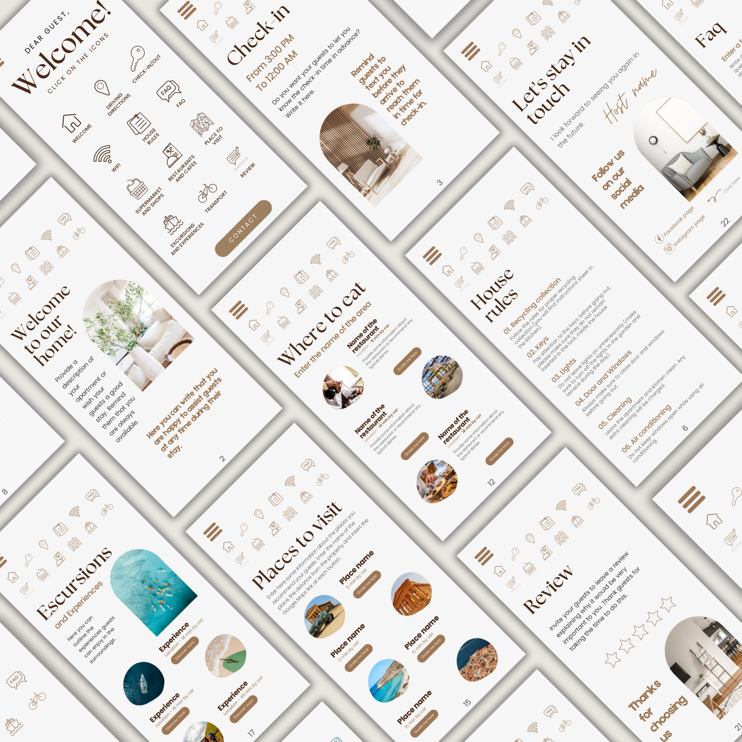 Airbnb Welcome Book Bundle Beige - Digital Teo Shop