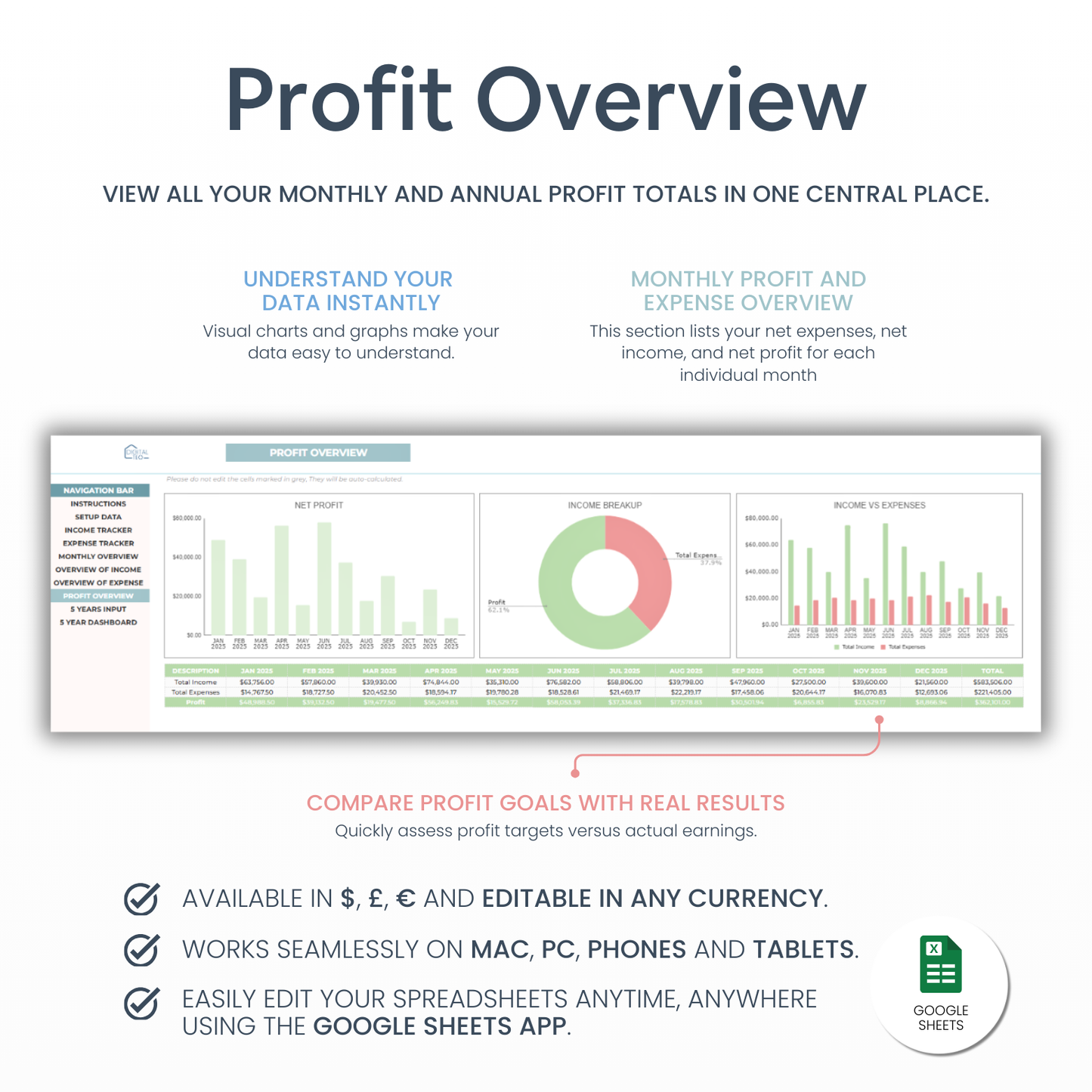 Airbnb Template Income and Expense Spreadsheet - Digital Teo Shop