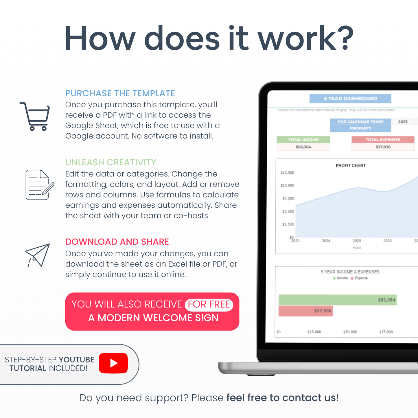 Airbnb Template Income and Expense Spreadsheet - Digital Teo Shop