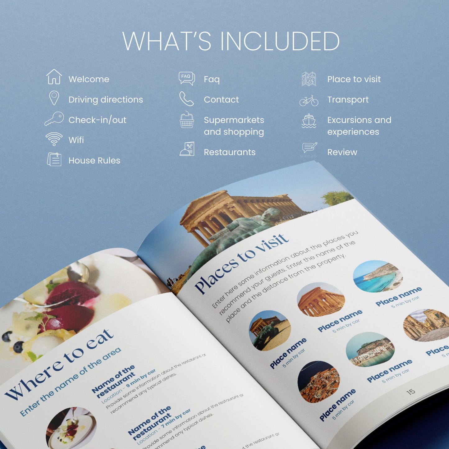 Airbnb Welcome Book Bundle Blue - Digital Teo Shop