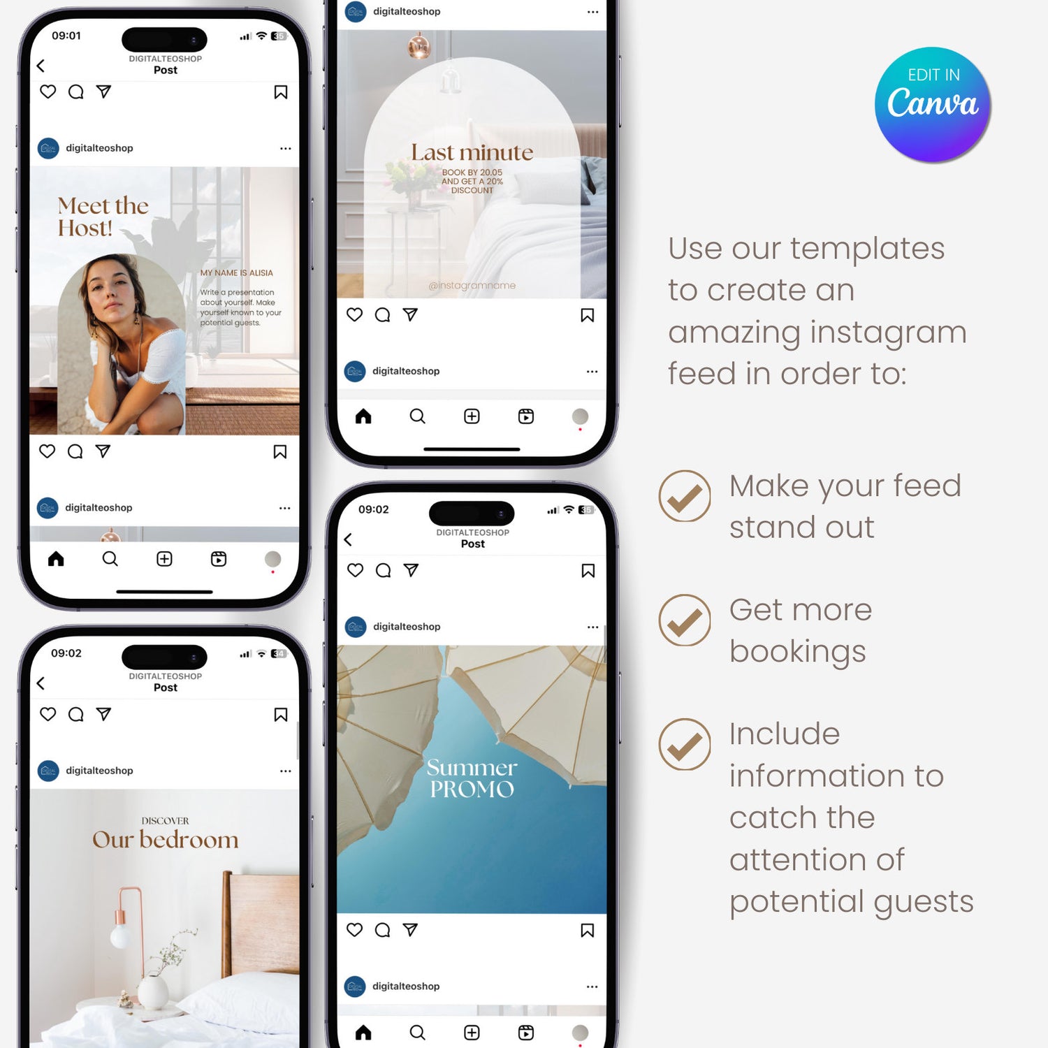 Airbnb Instagram Bundle Template - Digital Teo Shop