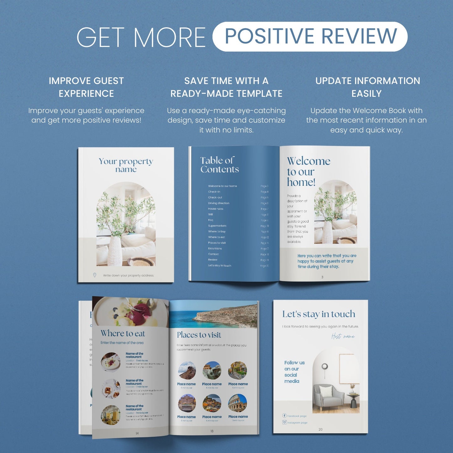 Airbnb Welcome Book Bundle Blue - Digital Teo Shop