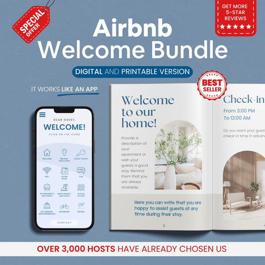 Airbnb Welcome Book Bundle Blue - Digital Teo Shop