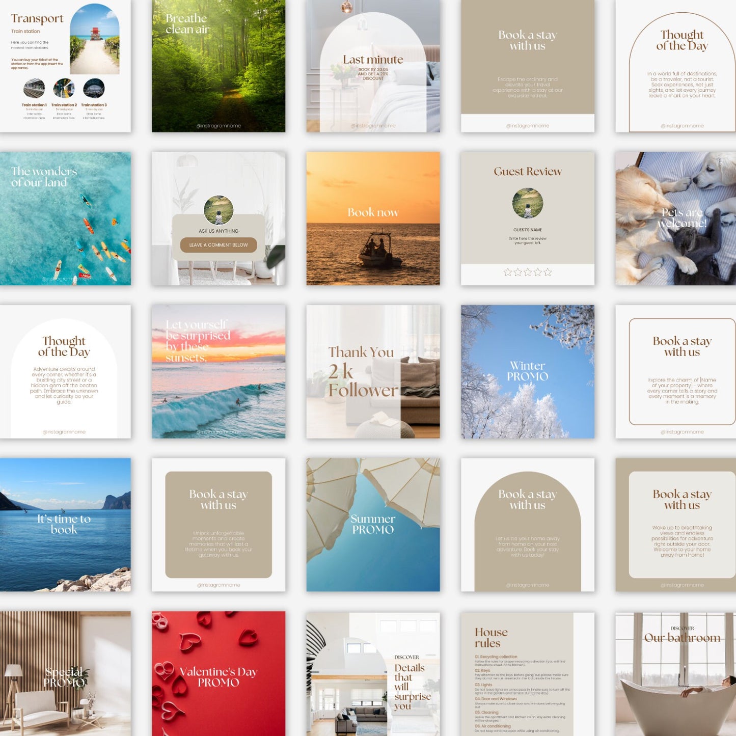 Airbnb Instagram Social Media Template - Digital Teo Shop