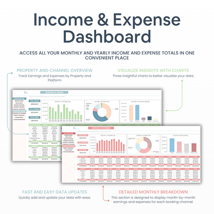 Airbnb Template Income and Expense Spreadsheet - Digital Teo Shop